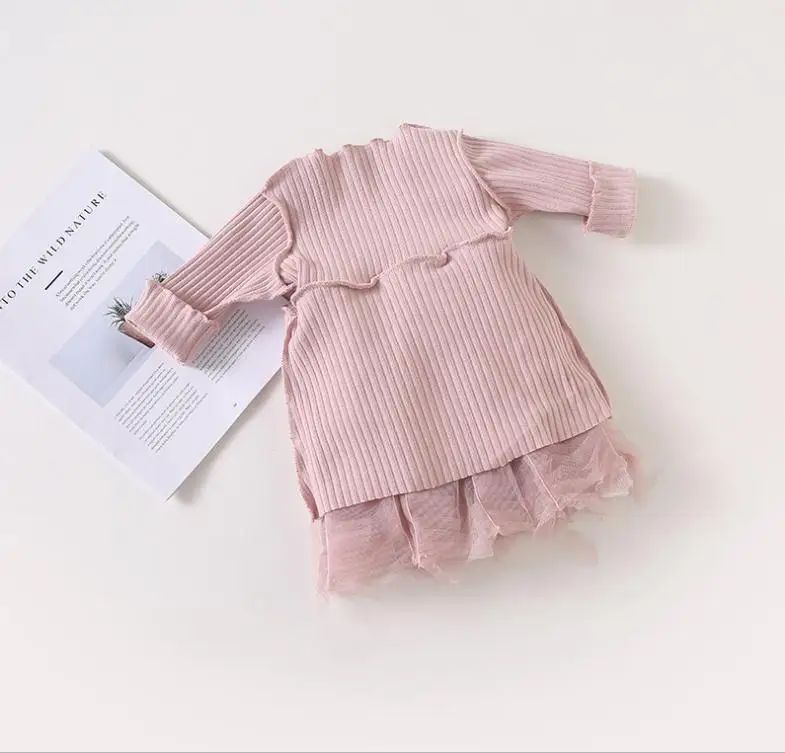 2019 Фирменная Новинка Модные Симпатичные для маленьких девочек осеннее платье с