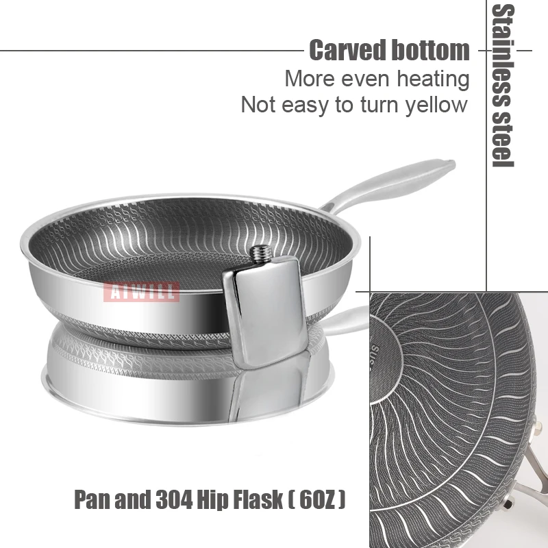 AIWILL Новый 304 обновления Нержавеющая сталь сковорода с длинной ручкой для жарки