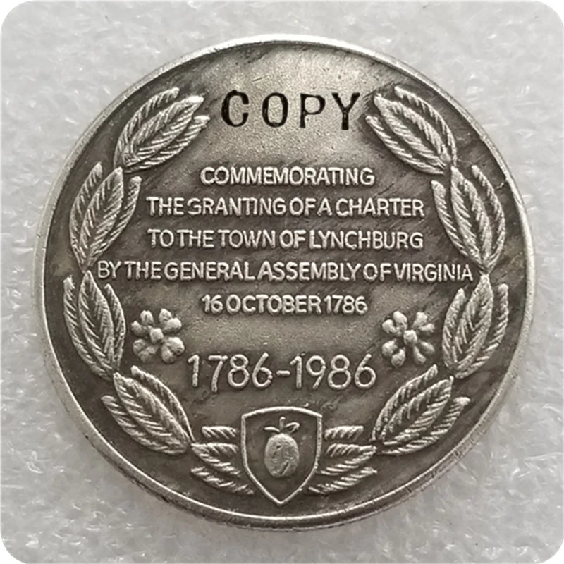США 1786-1986 Линчберг Вирджиния биценниаль праздник КОПИЯ монета | Дом и сад
