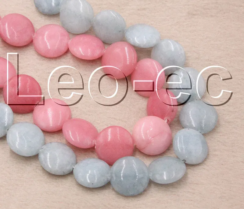 

16mm coin red blue jades Stone Loose Beads Strand ForJewelry Making 15" V1241