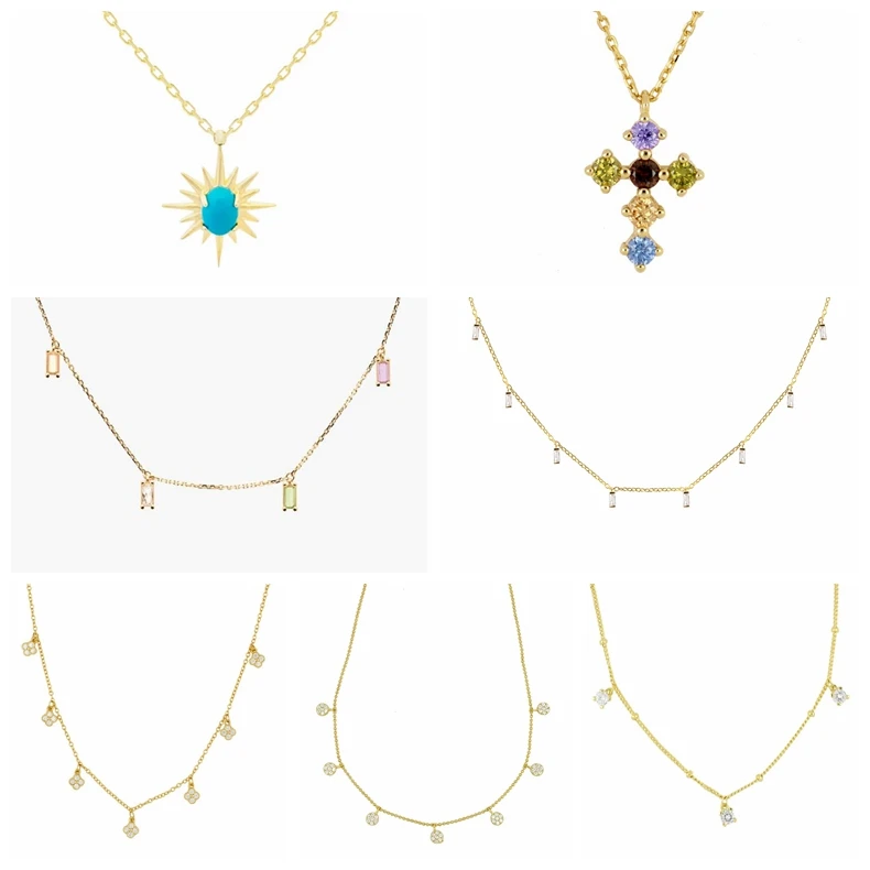 Женское ожерелье из серебра 925 пробы с подвеской крестом|Ожерелья| |