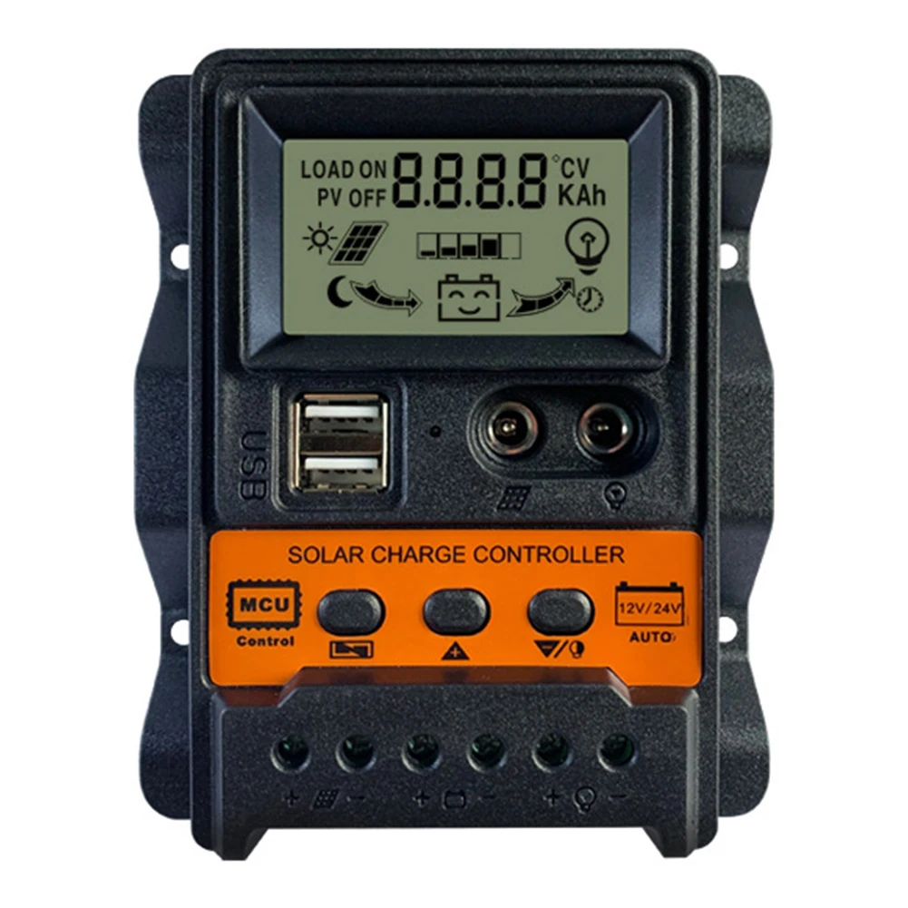 

Solar Charge Controller 12V 24V 10/20/30A Solar Panel Intelligent Regulator Dual DC USB Port Output Discharge Battery Controller
