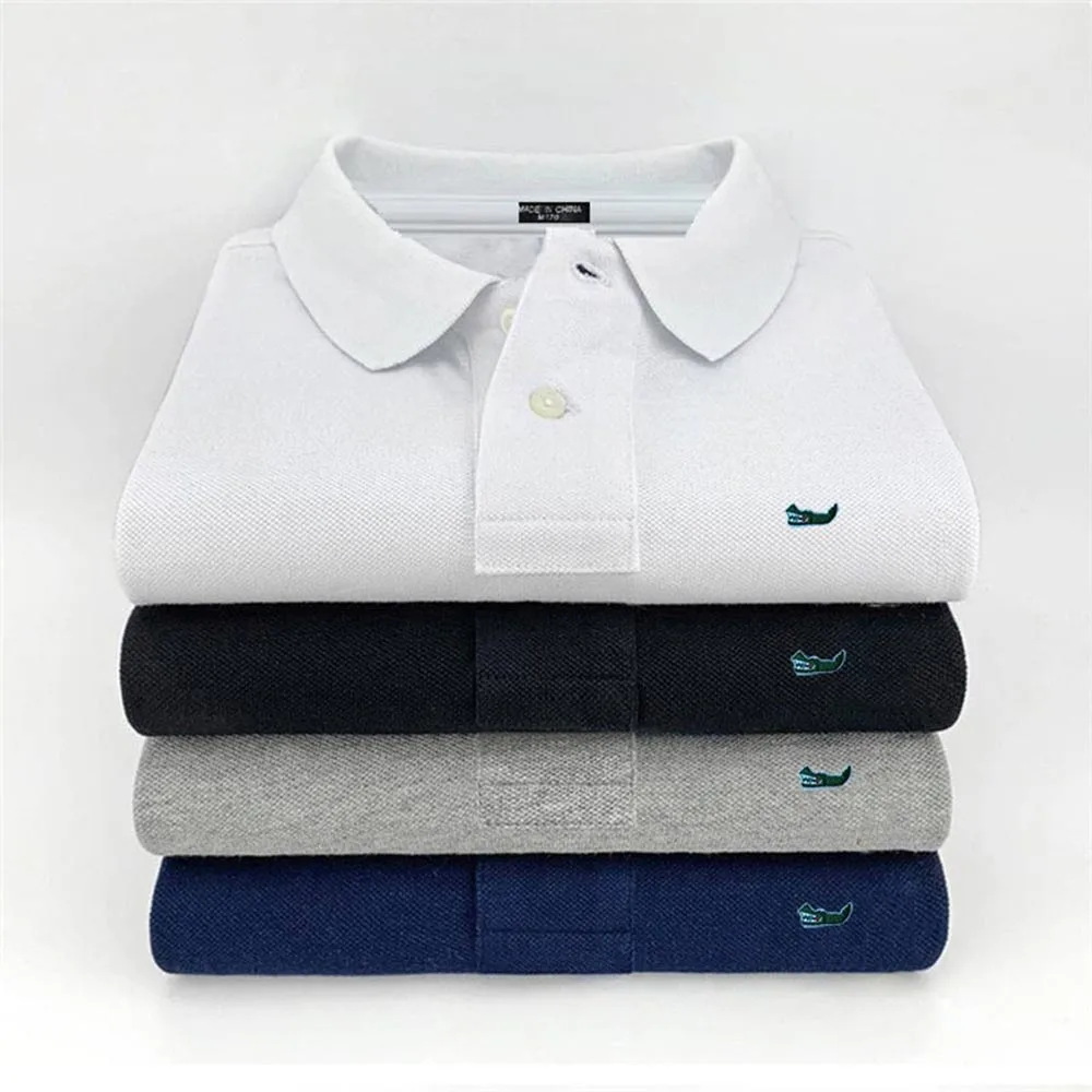 Рубашка поло мужская однотонная хлопок 100% короткий рукав повседневная с