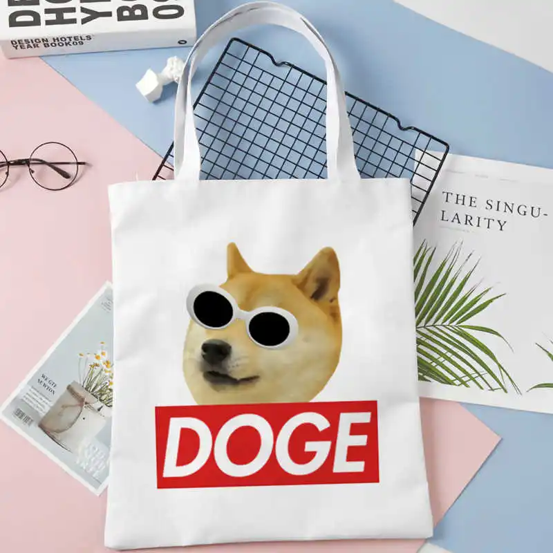 

Сумка для покупок Сиба-ину, сумка из переработанного материала, Джутовая сумка, сумка для покупок, Холщовая Сумка, сумка, складные сумки