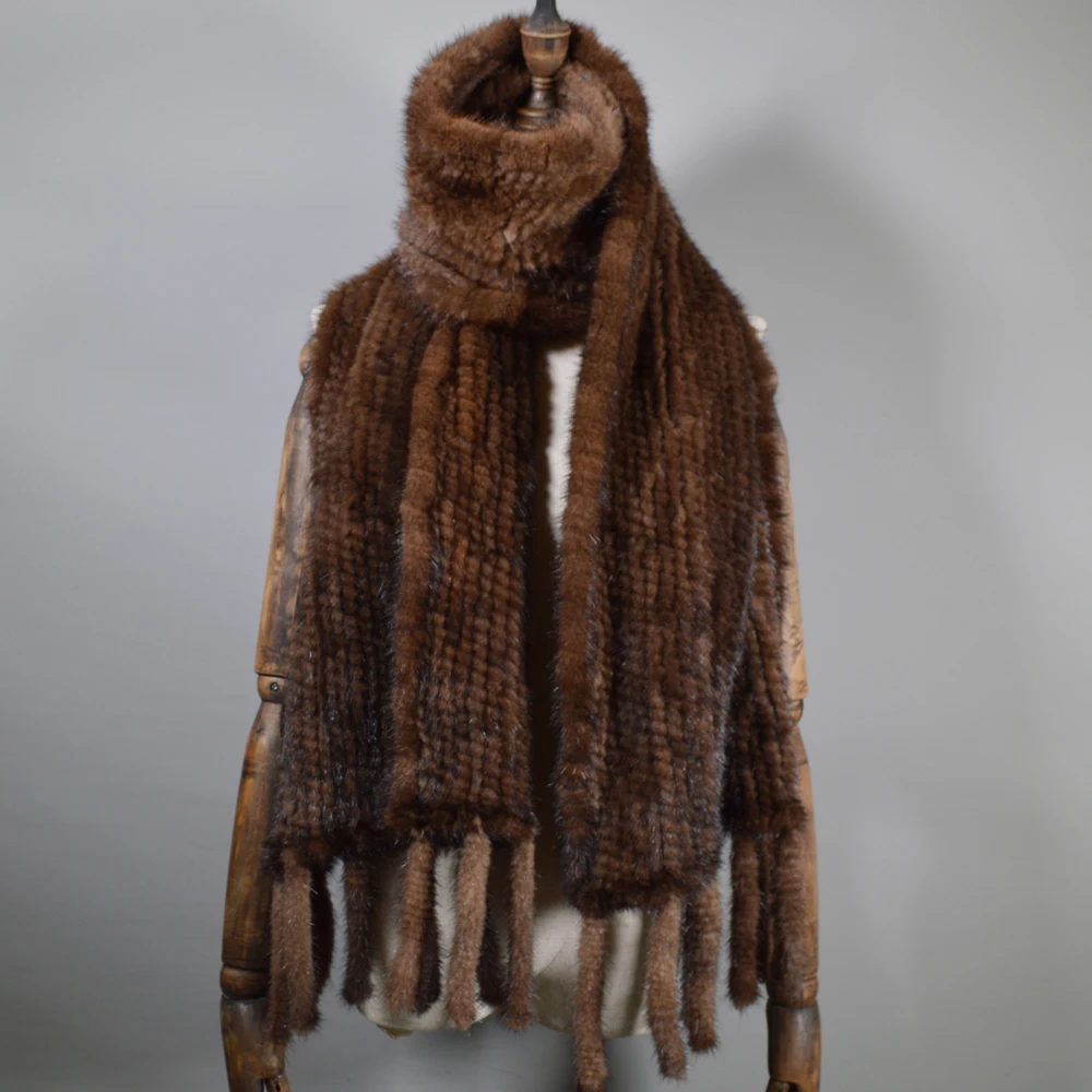 2020 зимние Лидер продаж леди длинный Стиль натуральный мех норки меховой шарф для