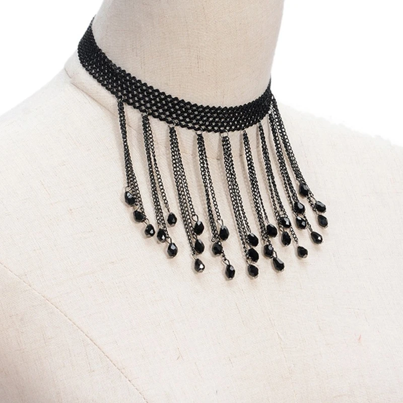 

4Pcs Velvet Bunny Ears Headband Feather Whip Tassel Choker Gloves Cosplay Set R7RF