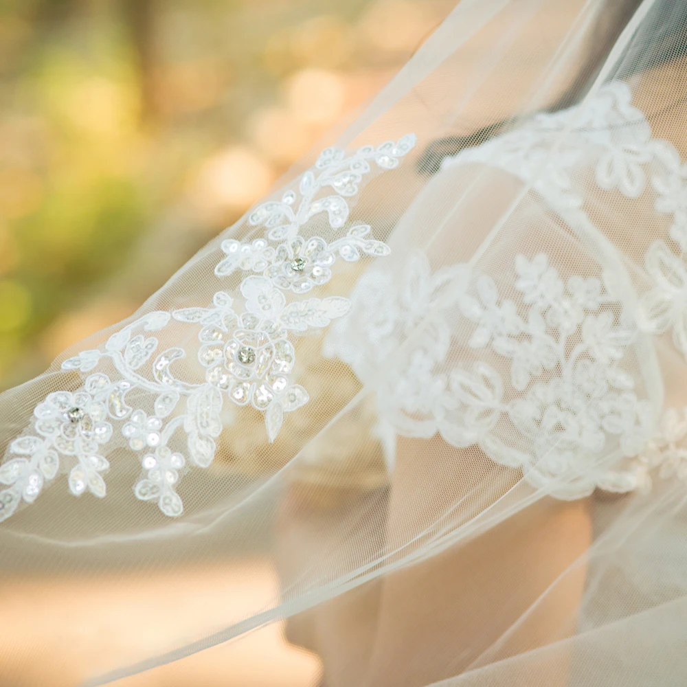 Фата свадебная с гребнем элегантная Мягкая сетчатая для невесты свадебные