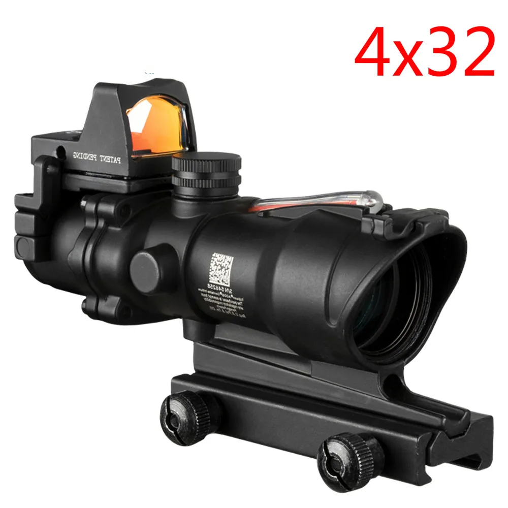 

Hunting ACOG Small Conch Sight Optical Fiber Red Dot Sight 4 x 32 Sight 4 Times Mirror Holographic Sight Optics scope riflescope