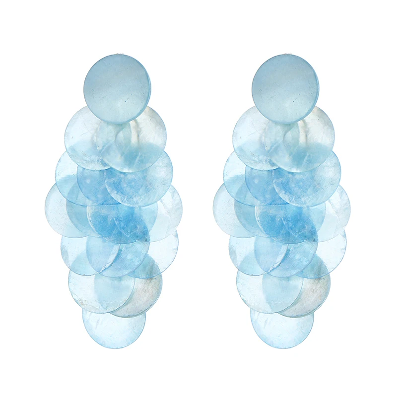 Женские серьги с кисточками Za эффектные синие круглые серьги-подвески в богемном