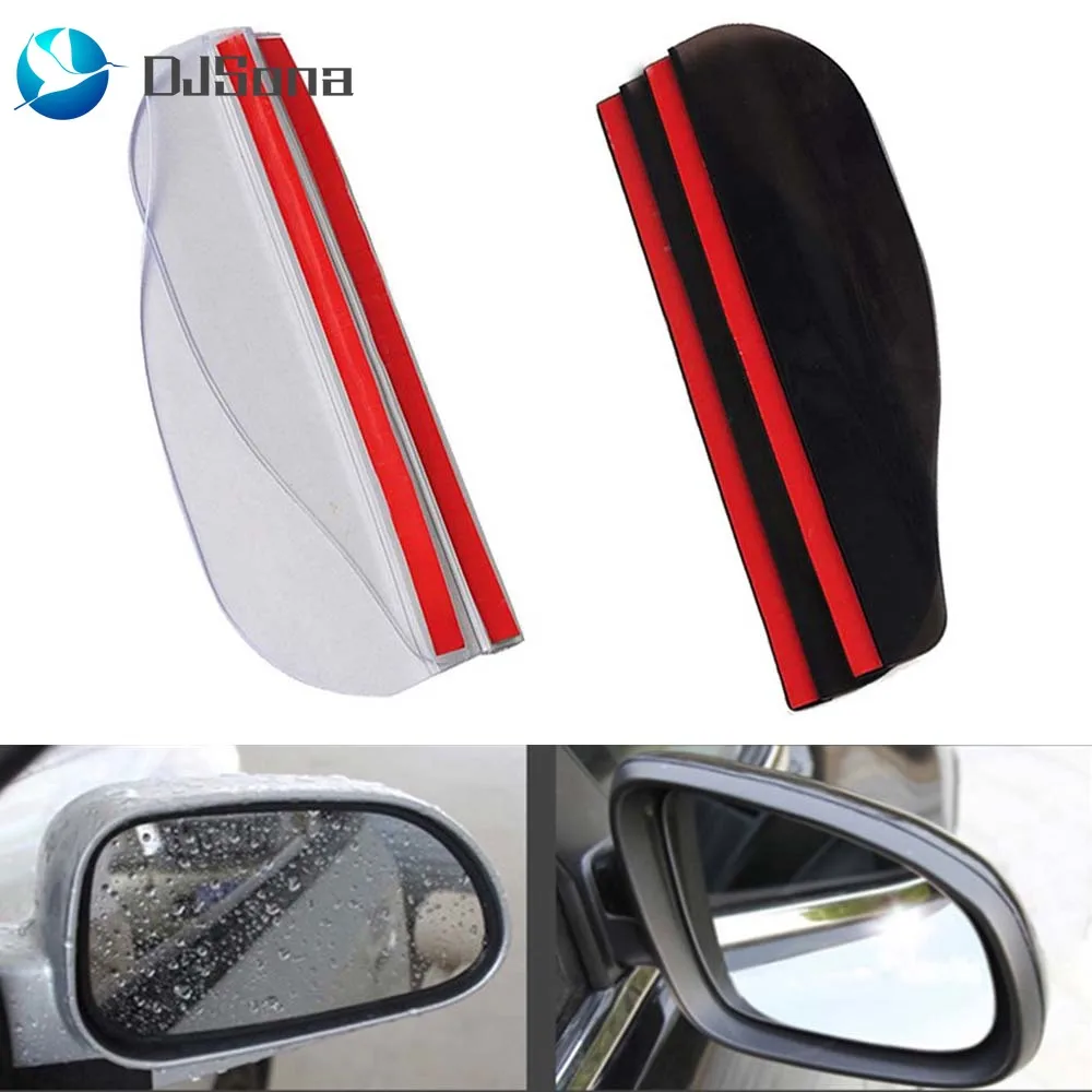 2pcs Universal PVC Car Rear View Mirror Sticker Rain Eyebrow Weatherstrip Auto Shield Shade Cover Protector Guard | Автомобили и