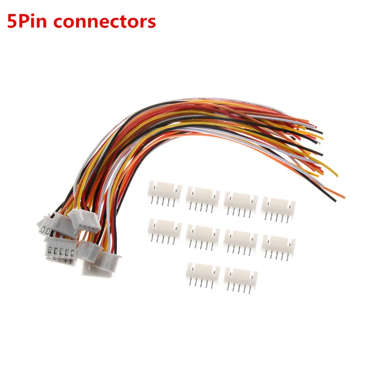 10Set 5Pin 10 комплектов 2/3/4/5/6/7/8/9/10 булавки шаг мужской женский разъем JST XH 2,54 XH 2,54 мм 15 см провода Длина 24AWG Кабельный разъем - Цвет: 10Set 5Pin