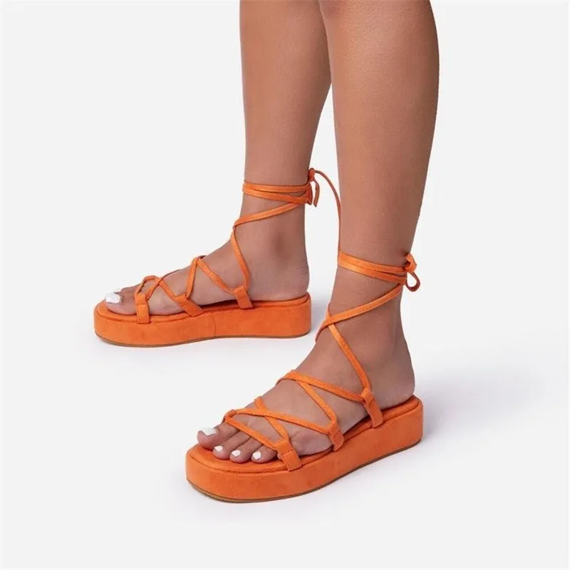 

2021 Women Summer Sexy Wedge Platform Sandals Female Casual INS Heel Shoes Cross Straps Shoes Ladies Fashion Outdoor Footwear