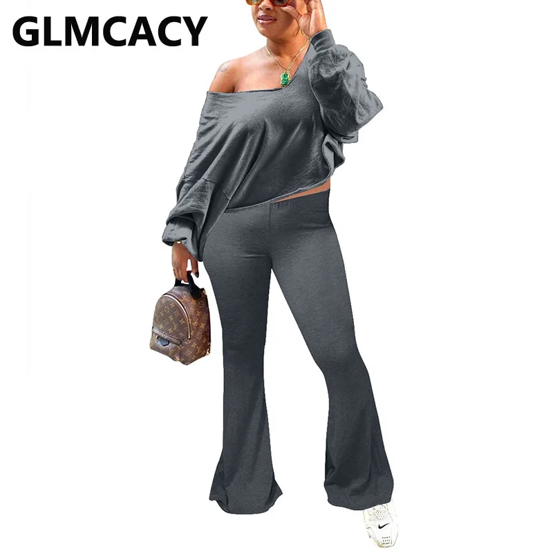 

Women Casual Solid Two Piece Suits Fall Winter Set