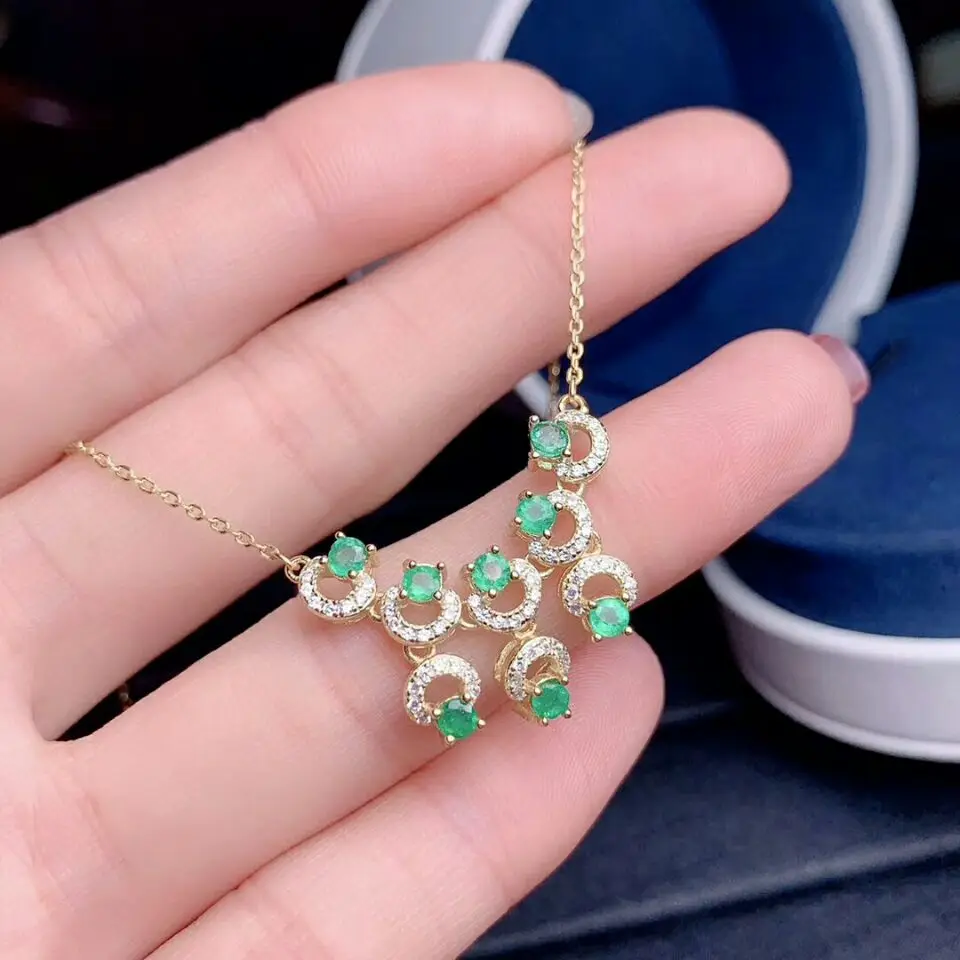 Роскошное ожерелье MeiBaPJ из натурального изумруда с подвеской в виде капли