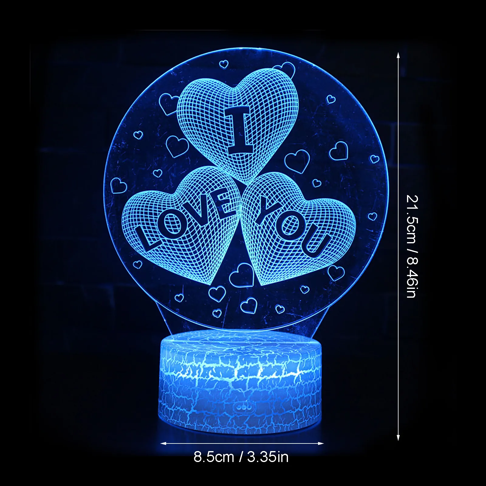 

Valentine's day Girlfriend Gift 3D Night LED Colorful Gradient Remote Control Night Light USB Acrylic Lights Party Favor
