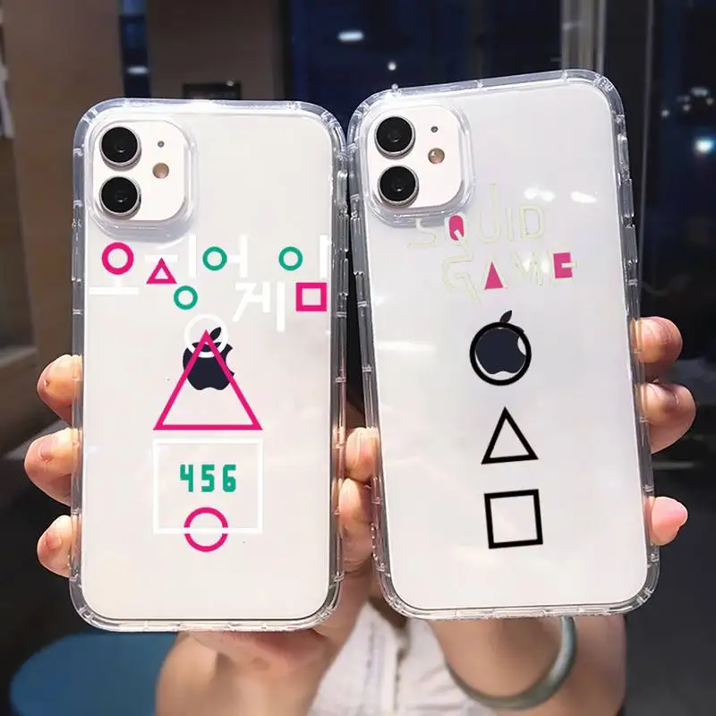 

Squid Game Phone Case Transparent For iPhone 6 7 8 11 12 13 S Mini Pro X XS XR MAX Plus Cover Funda Shell