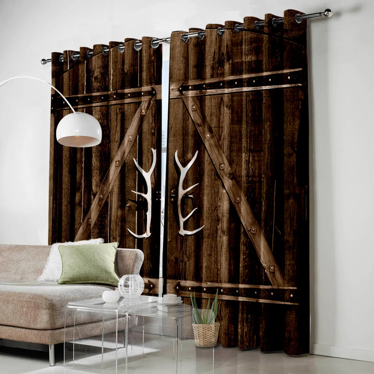 Деревянные двери занавески для окон с рогами кухни комнатный декор Детские