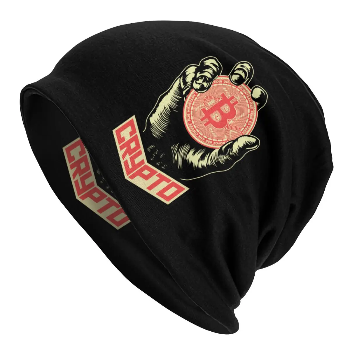 

Bitcoin Crypto Cryptocurrency Bonnet Hat Knit Hat Outdoor Skullies Beanies Hats Men's Women's Warm Dual-use Caps