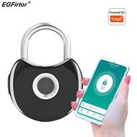 egfirtor tuya smart fingerprint key unlock padlock mini portable waterproof usb anti theft security electronics door locks