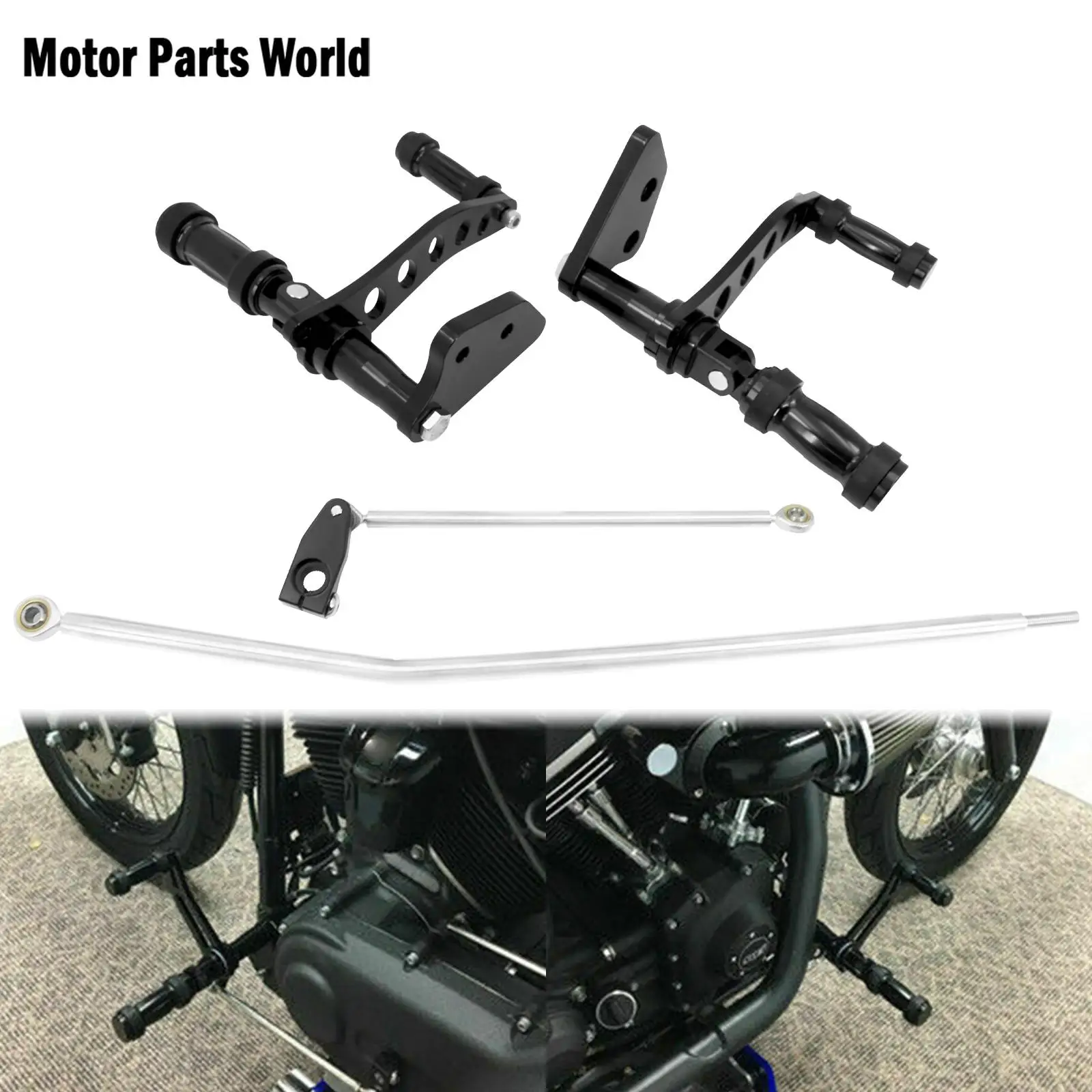 Черные алюминиевые передние элементы управления для мотоцикла Harley Dyna Super Glide