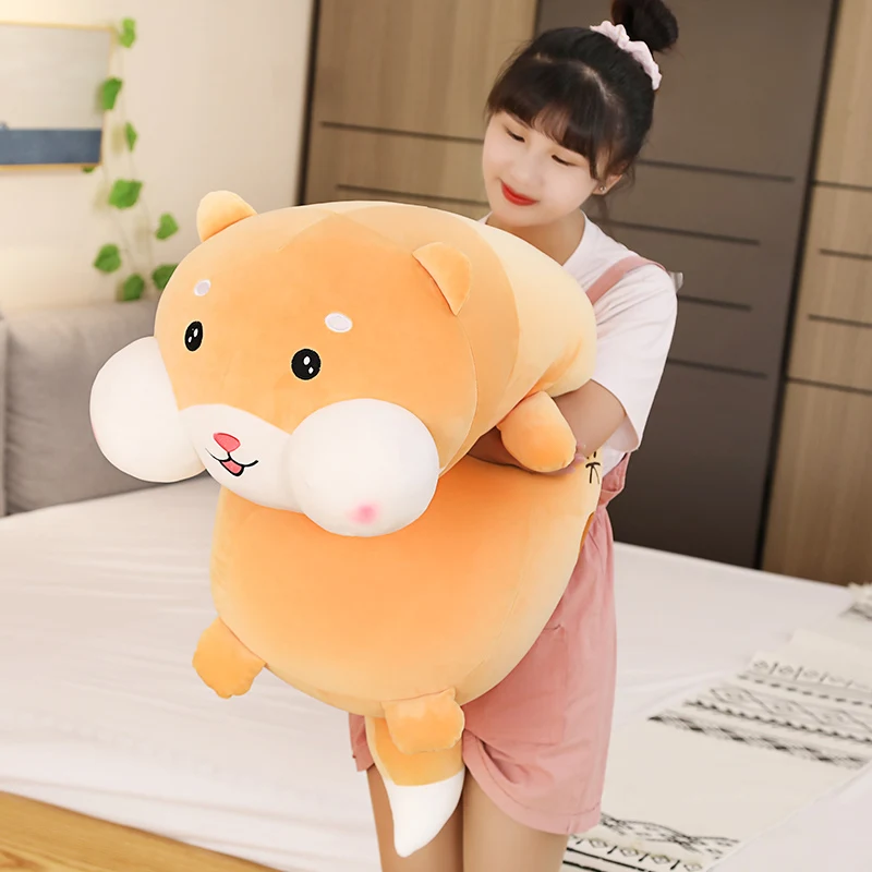 

75/100cm Cute Long Hyaluronic acid Squirrel Plush Pillow Soft Cartoon Animal Hamster Plush Toys Sleep Cushion Cartoon Baby Gift