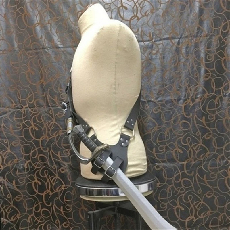 Фетиш жгут мужчины плечо средневековый меч держатель PU пояс Талия воин Косплей