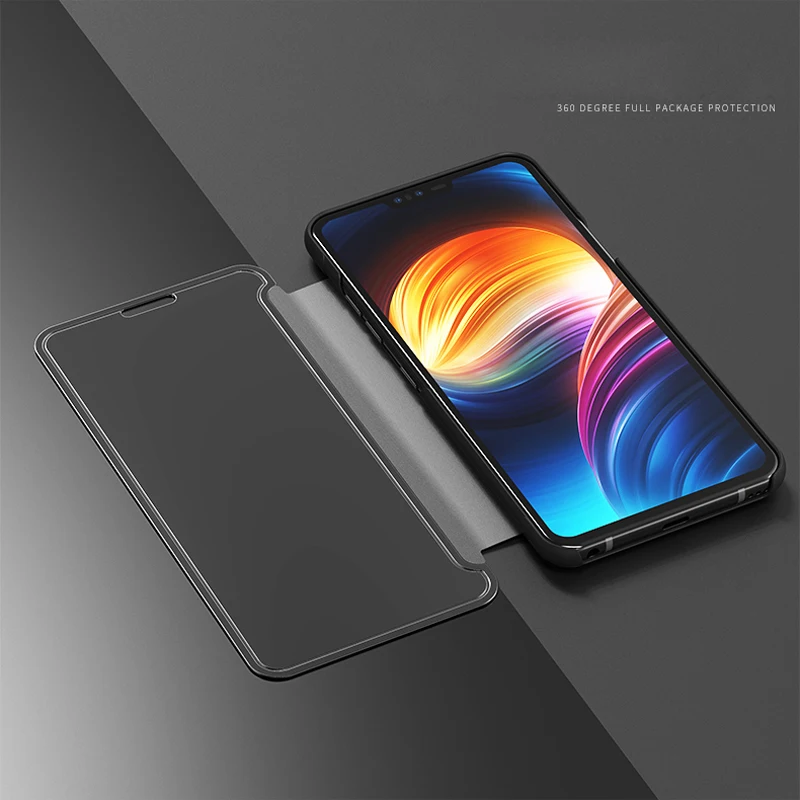 Зеркальный прозрачный умный чехол-книжка для LG G8 G8S ThinQ G820 V30 V40 кожаный