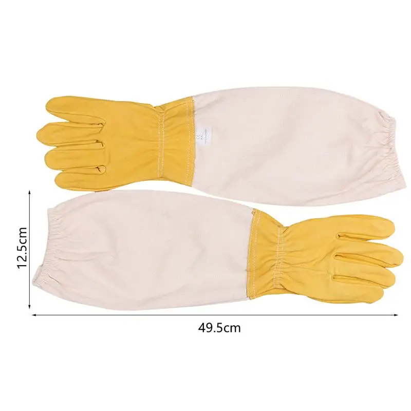 

Beekeeping Gloves Protective Long Sleeves Breathable Mesh Sheepskin And Cloth Gloves For Apiculture Beekeeping Anti-Bee Gloves