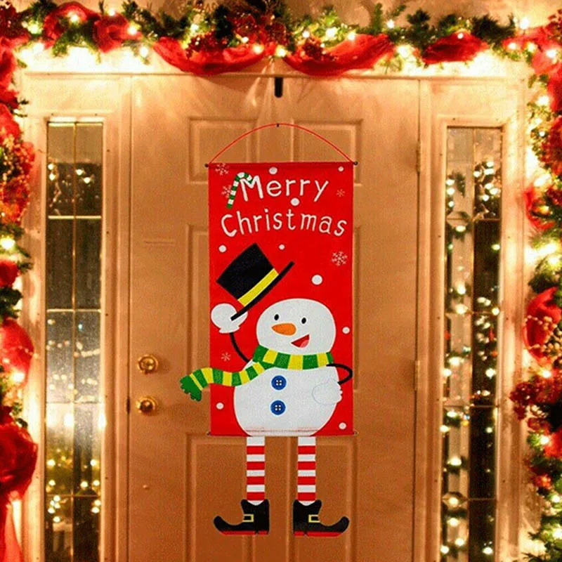

Рождественский баннер, флаг Санта-Клауса, украшение для двери, окна, подвесное Рождественское украшение TUE88