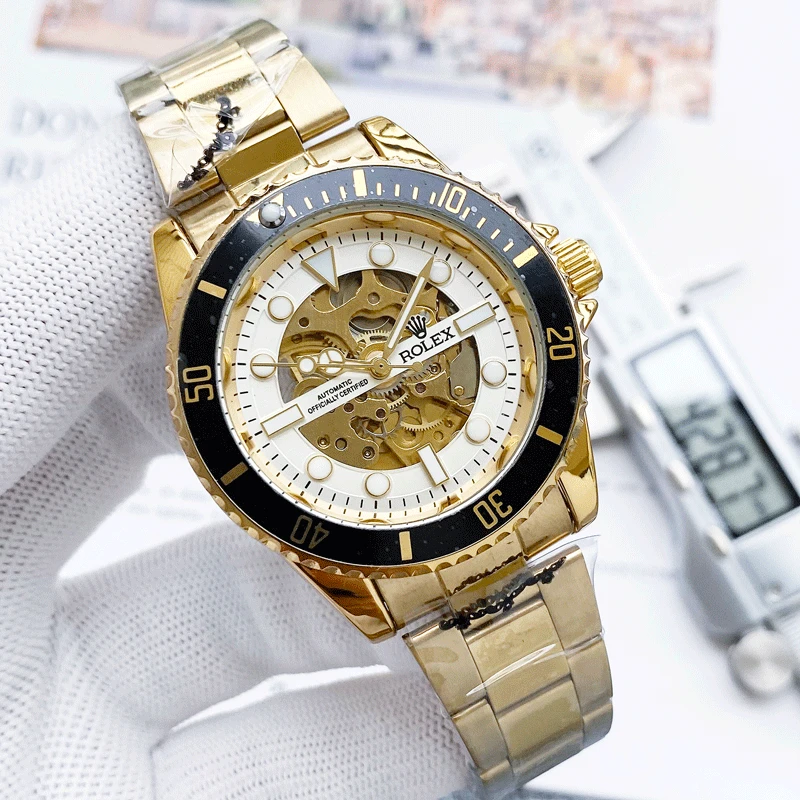 

Men's Classic Mechanical Watch Waterproof Business Stainless Steel Strap Watch Skeleton Automat ic Mechanical Watch 8