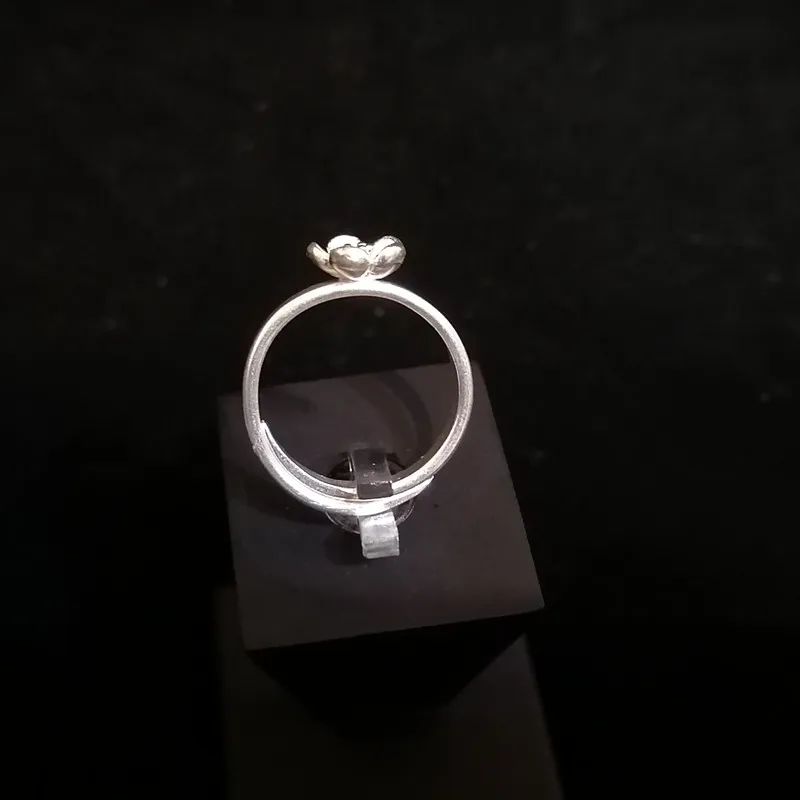 Кольца из серебра 999 пробы с цветами для женщин, обручальное кольцо для свадьбы, регулируемые Роскошные ювелирные изделия ручной работы, серебряные бокалы для вина, ювелирные изделия