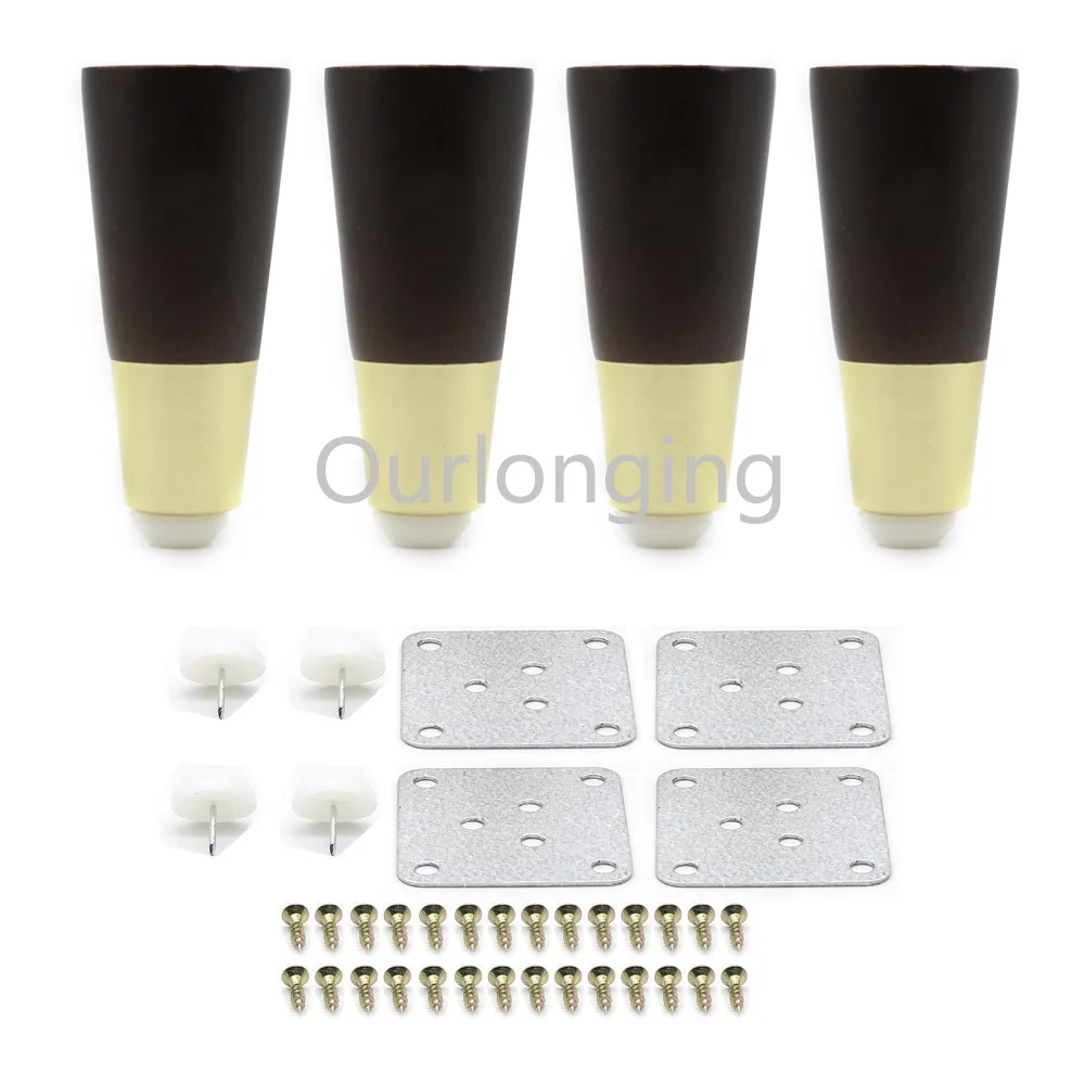 4 шт. 110x48x27 мм дубовые деревянные ножки для мебели мебель шкафа темного ворса