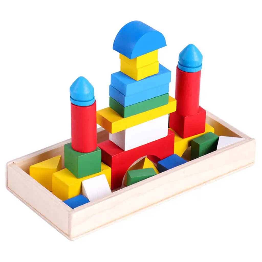 

Kids Building Blocks Party Game Early Learning Stackable Construction Toys for Birthday Gift 3 Year Old