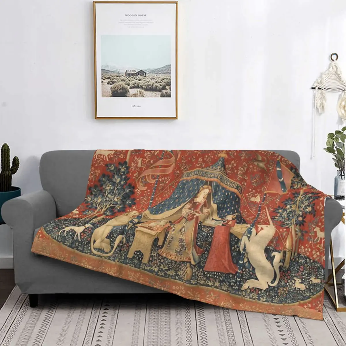

The Lady With A Unicorn Blanket Bedspread Bed Plaid Comforter Bedspreads Hoodie Blanket Blankets And Diapers