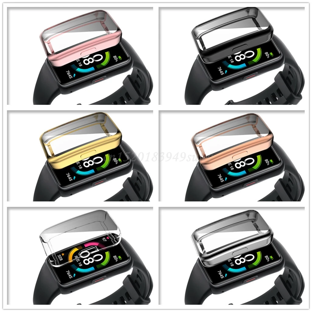 full edge smartwatch soft protective film full cover protection for huawei honor band 6 watch screen protector case free global shipping