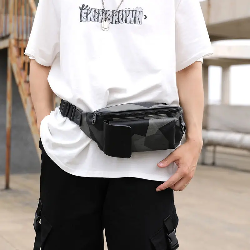 

Camouflage leather belt bag fashion casual multifunctional cross body bag