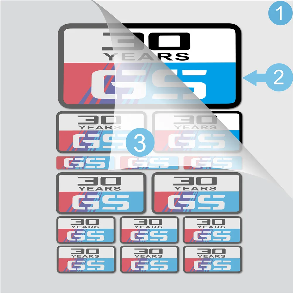 

For BMW G310GS F650GS F700GS F750GS F850GS R1200GS F800GS Motorcycle Sticker Body Reflective Moto Fuel Tank Tail Box GS 30 LOGO