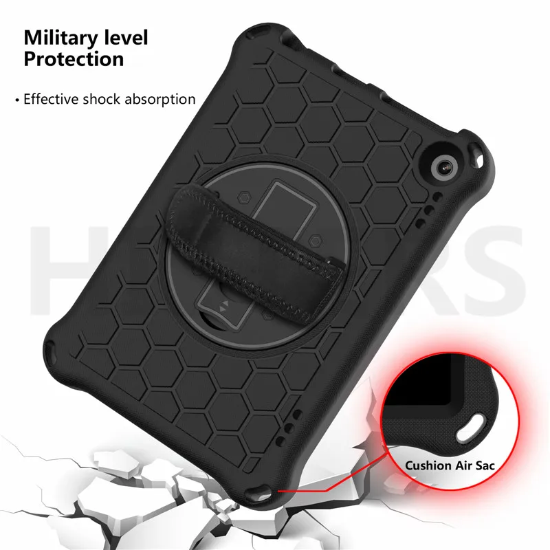 

Hand-held Shockproof Cover Case For Amazon Fire HD 8 2020 (HD 8 Plus) 8" Tablet PC with Shoulder Strap & Rotative Kickstand