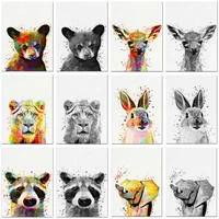 5d diy diamond painting colorful ink animals cross stitch embroidery mosaic full square round drill wall decor handcraft gift