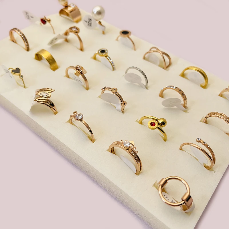 

24 Pcs/Lot 316L Stainless Steel Fashion Fancy Rings Wholesale Mix Styles For Women And Men Yiwu Stock