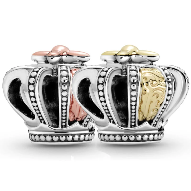 

Оригинальное ажурное винтажное двухцветное очаровательное ювелирное изделие «сделай сам» с Королевской короной подходит для бусин из сте...