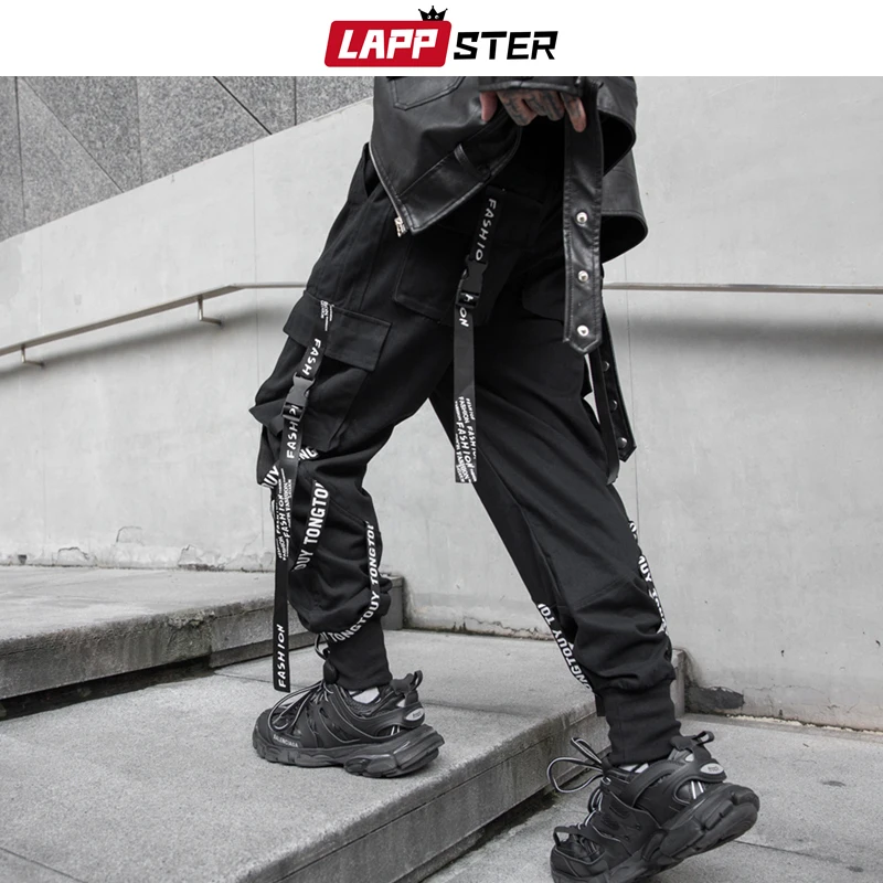 LAPPSTER Мужские Streetwear бегуны Брюки 2019 Mens Hip Hop Black Тренировочные штаны мужчины