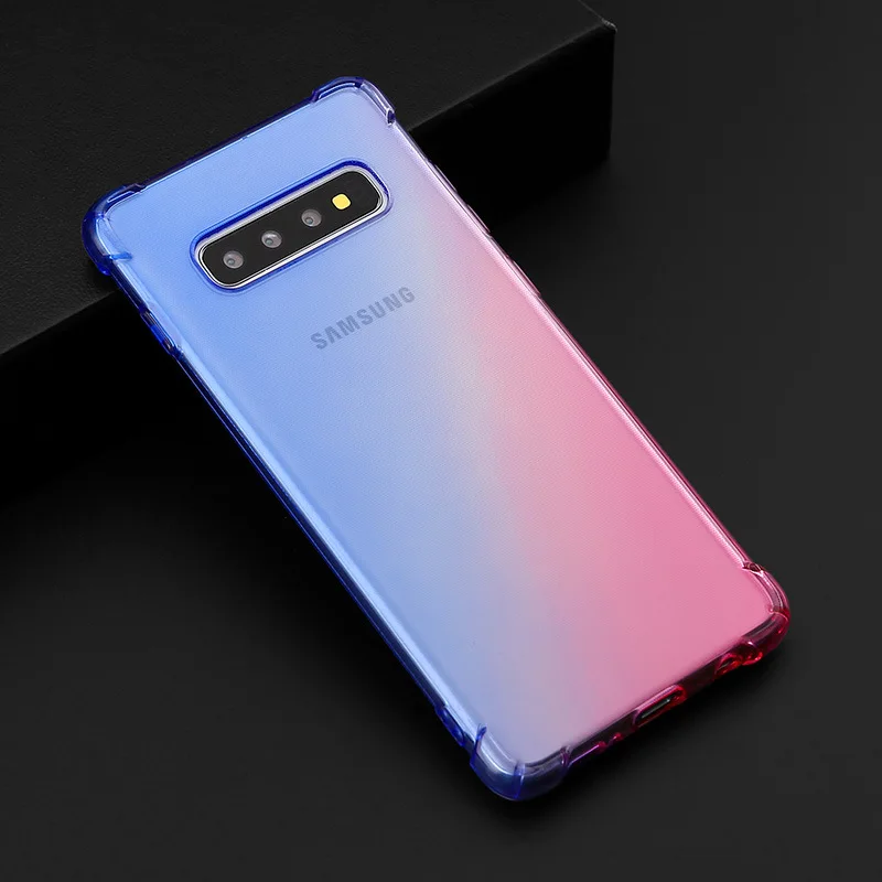 Роскошный мягкий чехол из ТПУ с градиентом для Samsung Galaxy S10 Plus S9 S8 Note8 Note9 Note10 Pro A90 A80