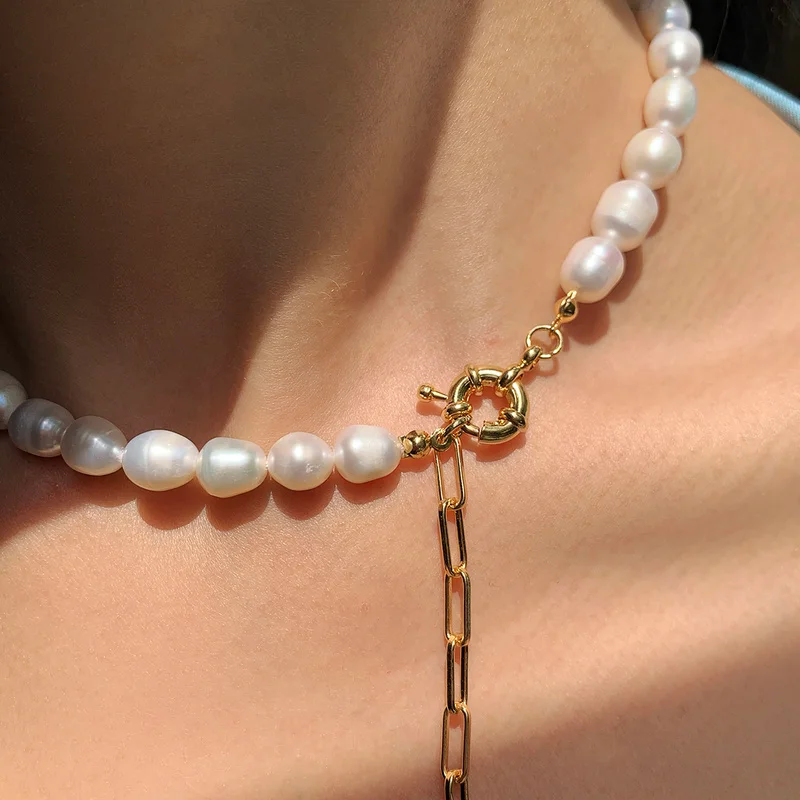 

Timeless Wonder Fancy Natural Pearl Chains Necklace Women Jewelry Punk Ins Designer Party Bontique Gift Rare Goth Egirl Emo 1436