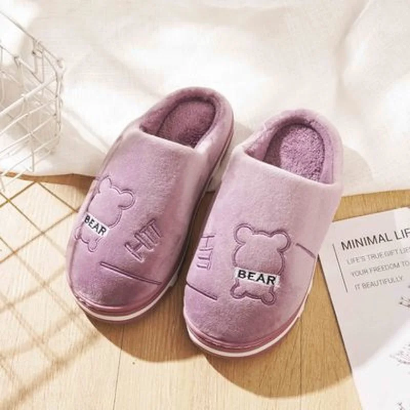 

XEJ Winter Women's Slippers Plush Invierno Warmth Sabot Shoes Slippers for Home Sliders Flat Slippers for Men Couples Shoes
