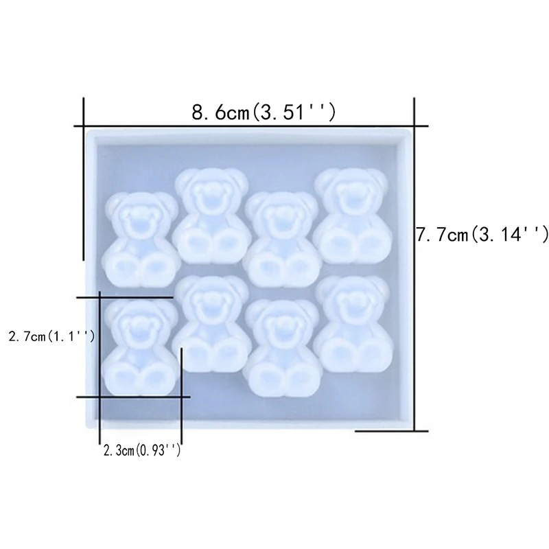 

Cute Bear Sugar Crystal Resin Epoxy Mold Silicone Mould Jewelry Pendant Crafts