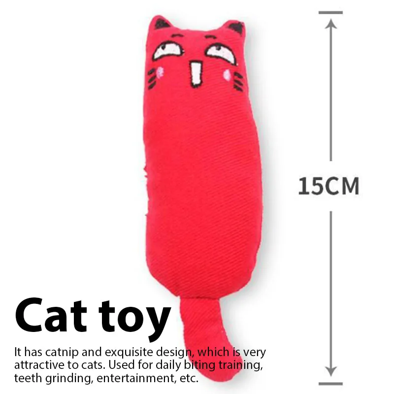 

Cat Grinding Catnip Toys Funny Interactive Plush Cat Toy Pet Kitten Chewing Toy Claws Thumb Bite Cat mint For Cats Teeth toys