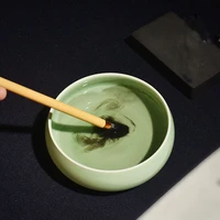 chinese calligraphy tradition painting ceramic water pot writing brush wash