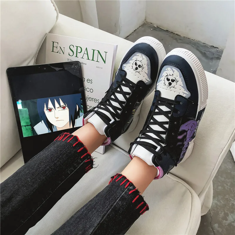 Обувь с рисунком из аниме Для мужчин женщин студенческие Кроссовки для косплея