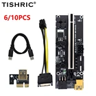 Плата расширения TISHRIC VER009S Plus PCIE 1X 4x 8x 16x, удлинитель PCI 009S, Модернизированная версия, удлинитель кабеля для майнинга
